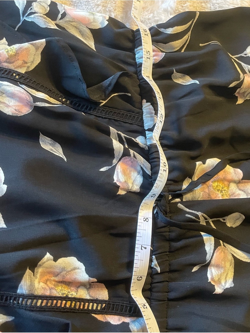 Xhilaration Black Floral Jumpsuit with Ruffle Straps - Picture 14 of 16